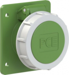 CEE flanged socket 2x16A 11h 24/42VAC >400-500Hz IP66/IP67 green TWIST 75x85 3822-11F87V | 9003399536083