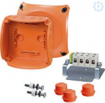 Fireproof junction box FK 0606 130x130x77mm E90 IP65/66 orange with terminal 62000183 | 4012591126041