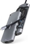 SuperSpeed USB-C Combo 6in1 Hub, grey HMC-6M2 | 8595247905796