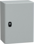 Wall mounted steel enclosure, PanelSeT S3D, plain door, with mounting plate, 400x300x200mm, IP66, IK NSYS3D4320P | 3606480159596
