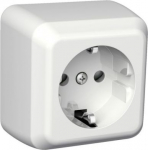 Socket outlet, 1-gang, 15A, IP21, white, Exxact WDE002946 | 3606480582325
