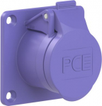 CEE-flanged socket straight 3x16A (2p+PE) 24V IP44/54 violet 70x70 363v | 9003399048883