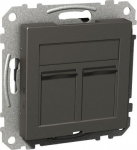 RJ45 Central plate, dust lids, anthracite, Exxact LexComom WDE003434 | 3606480207525