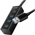 AXAGON Miniature metal four-port USB 3.2 Gen 1 hub | HUE-M1A HUE-M1A | 8595247905628