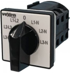 RS02566U cam switch to measure 3 phase voltages L1-N, L2-N, L3-N, 0, L1-L2, L2-L2, L3-L1 25A RS02566U | 4752255008732