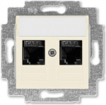 Double data socket outlet, RJ45 cat.6 + RJ45 cat.6 2CHH296118A6017 | 8592624111535