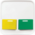 As cover for cancel button. With yellow and green cancel button. As alternative to Ackermann covers 88910 A3, 88882 B3 and 88882 B3N. 2CKA001724A4421 | 4011395260616