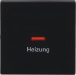 With marking "Heizung". As cover for flush-mounted 1gang 1way, 1gang 2way switch, intermediate switch, push-button and control switch 1gang 2way. As cover for 2-pole or 3-pole flush-mounted on-off switch and 2-pole control on-off switch. 2CKA001751A3 ...