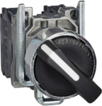 Complete selector switch, Harmony XB4, black &Oslash;22 mm, 3 positions +/- 45&deg;- spring return -2 NO, ATE XB4BD53EX | 3389118030459