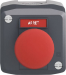 Dark grey station, 1 red mushroom head pushbutton &Oslash;40 spring return 1NC "Arret". range of product: Harmony XALD - product or component type: complete control station - device short name: XALD - product destination: for XB5 &Oslash; 22 mm control and signall ...