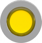 Head for pilot light, Harmony XB4, metal, yellow flush mounted, 30mm, universal LED, plain lens ZB4FV083 | 3606489582586