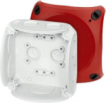 Junction box DK 0200 R 93x93x62mm without terminals, grey with red lid IP66 62000035 | 4012591125266