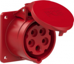 CEE-flanged socket 5x16A (3P+N+PE) 6h IP44/IP54 TT 75x75 red 315-6TTF7 | 9003399644429