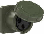 CEE-flanged socket 3x125A(2P+PE) 6h IP67 POWER TWIST 120x120 green 343-6.U
