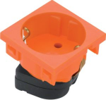 1-gang Schuko-socket-outlet Rastec 45, 2-pole 20&deg; 16A/250V pure orange ESR1202004 | 4012002245903