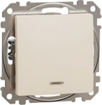 2-way Switch 10AX beige with red indicator lamp Sedna Design SDD112106N | 3606481512376
