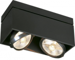 KARDAMOD SURFACE SQUARE ES111 DOUBLE ceiling light, square, black, 2xGU10, max. 2x75W 117110 | 4024163149761