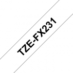 Brother | TZe-FX231 Flexible ID Laminated Tape | Black on White | TZe | 8 m | 1.2 cm TZEFX231 | 4977766691741