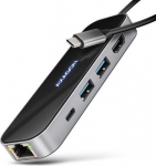 AXAGON USB-C 5Gbps GLASS 6in1 Hub | HMC-6GLN HMC-6GLN | 8595247908674