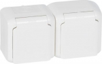 2 x 2P+E German std socket outlet Forix -surface mounting - 16 A - 250 V -white 782374 | 3245067823743