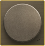 Color: Antique Gold.   Cover plate with rotatory knob for dimmer and DALI code: 8160, 8160.2, 8160.3, 8160.5, 8160.7, 8160.8, 8160.9, 8161.4, 8161.5 & 8161.8   Included: indicator neon lamp 2CLA856020A1201 | 8427238166636