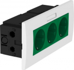 Rozetes komplekts priek&scaron; 3-vietīga Modul 45 84x185x59mm, PC, piparmētru zaļa, 6029 6119434 | 4012197292560