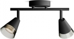 Ceiling/wall spotlight Cleft, GU10, 2x5W, IP20, black 929004108601 | 8720169299993