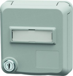 Panel mounted data socket Cepex with lock and labelling field for RJ45, IP54, light grey 4622 | 4015394315315