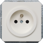 DELTA profil, titanium white Socket outlet 10/16A 250 V with grounding pin with increased touch protection 2-pole according to CEE7, with Cage clamp terminals Cover plate 65x 65 mm DELTA switches and socket outlets � design and quality to perfection  ...