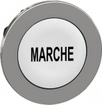 Head for illuminated push button, Harmony XB4, metal, white flush, 30mm, spring return, black marked ZB4FA142 | 3606489580841