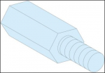 Hexagonal spacers, PrismaSeT G and P, M6, H25 mm, Set of 4 LVS03198 | 3606481869395
