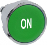 Head for illuminated push button, Harmony XB4, metal, green flush, 22mm, spring return, white marked ZB4BA341 | 3389110887549
