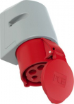 Wall mounted socket 5x32A (3P+N+PE) 6h IP44 TT, red 125-6TT | 9003399622588