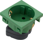1-gang Schuko-socket-outlet Rastec 45, 2-pole 20&deg; 16A/250V emerald green ESR1206001 | 4012002245910