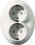 Double socket outlet, 2P+E, 16 A, 250 V AC, White WDE006885 | 3606480331213