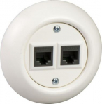 Data socket 2xRJ45 Cat 6 UTP, LexCom white, Renova WDE006961 | 3606480331268