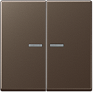 2-gang rocker with lens, mocha, A range A595KO5MO | 4011377093980