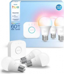 Starter kit, LED bulb E27, 8W, A60, 806lm, White and Color Ambiance 3 pcs. + bridge, Hue Essential 929004235411 | 8721103103673