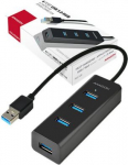 AXAGON Four-port USB 3.0 hub with fast charging and power support | HUE-S2B HUE-S2B | 8595247903525