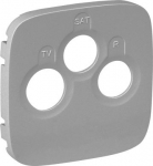 Cover plate Valena Allure - TV-R-SAT socket - aluminium 754797 | 3414970479938