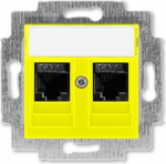 Double data socket outlet, RJ45 cat.6 + RJ45 cat.6 2CHH296118A6064 | 8592624111504