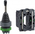 Joystick controller &Oslash;22 2-direction stay put 1NO per direction. range of product: Harmony XB5 - product or component type: complete joystick controller - device short name: XD5 - fixing collar material: plastic - mounting diameter: 22 mm - shape of s ...