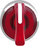 Head for illuminated selector switch, Harmony XB4, chromium metal, red handle, 22mm, universal LED, ZB4BK1543 | 3389110890952