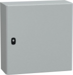 Wall mounted steel enclosure, PanelSeT S3D, plain door, with mounting plate, 500x500x200mm, IP66, IK NSYS3D5520P | 3606480159381
