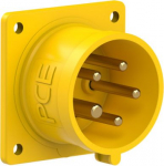 CEE-flanged plug 5x16A (3P+N+PE) 4h IP44 yellow 70x70 615-4 | 9003399067273