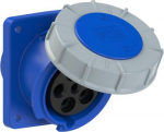 CEE-flanged socket 5x63A(3P+N+PE) 9h IP67 100x112 sloping blue POWER TWIST 435-9 | 9003399032103