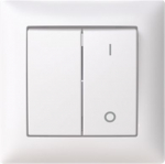 10621UJ-916 2-button, double-throw switch with frame, IP21, white, Saga 2TKA00005011 | 6438199011318