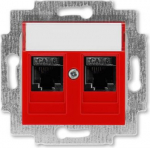 Double data socket outlet, RJ45 cat.6 + RJ45 cat.6 2CHH296118A6065 | 8592624111498