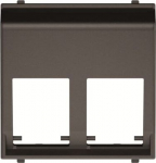 Color: Anthracite.   Cover plate at 45&ordm; for two 201X.X connectors and/or and housings (refs.: 2017.2, 2017.3, 2018.5, 2018.6, 2018 and 2018.8)   With labeling area for stickers   Without shutter   Size: 2 modules. 2CLA221660N1801 | 8427238201979