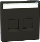 Cen.pl. f. 2-gng modular jack w. la bel fld   dust slide, mocca metalli MEG4564-6052 | 4042811197308